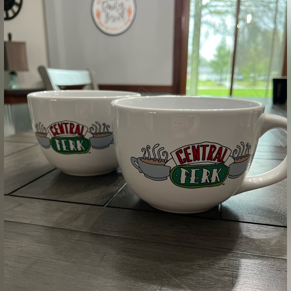 “Friends”, large cappuccino mugs.
